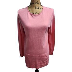J. Jill Soft Pink Long Sleeve Crewneck Sweater‎ Cotton Blend Casual Comfort